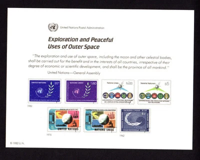 United Nations (SC 22) " Outer Space " 1982 Souvenir Card Set of  4 - Image 1 of 4