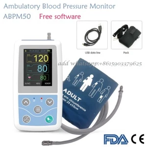 Ambulantes Blutdruckmessgerät 24 Stunden Recorder + PC Software ABPM50 + 3 Manschetten - Bild 1 von 17