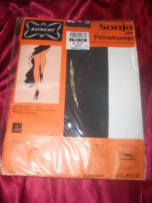 VINTAGE Kunert Sonja Strapsstrümpfe Helanca Nylons Gr. 9,5-10 graphit 20 den OVP - Bild 1 von 2