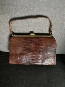 Vintage Bellestone Alligator Crocodile Leather Handbag Purse Bag USA - Picture 1 of 10
