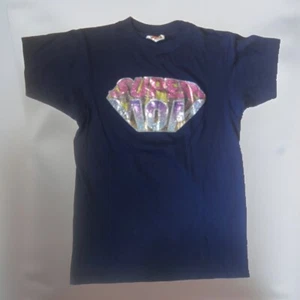 Vintage 60s 70s Super Mom Glitter Sparkle Shirt Single Stitch Small 34-36 Hanes - Picture 1 of 5