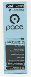 Pace Bus Route 604 Wheeling - Schaumburg Schedule December 19, 2016 - Picture 1 of 3