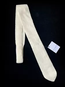 NWT Paolo Albizzati Ivory White Linen Pointed Tip 5cm Knit Tie Handmade in Italy - Picture 1 of 10