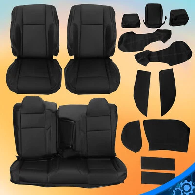 Front Rear Set Leather Seat Covers 18PCS For Dodge Charger Challenger 2015-2021 - Image 1 of 4