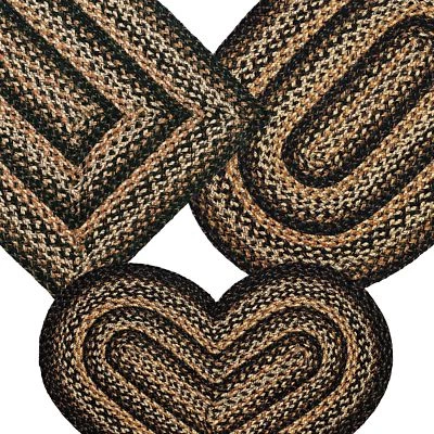 Black Forest Braided Area Rug By IHF Rugs. Oval & Rectangle. Many Sizes.  - Image 1 of 4