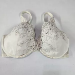 Playtex Women Bra 36DD White Underwire Embroidered Lace Lightly Lined - Picture 1 of 9