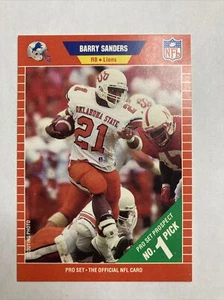 Tarjeta de novato Barry Sanders 1989 Pro Set RC #494 Detroit Lions - Imagen 1 de 2