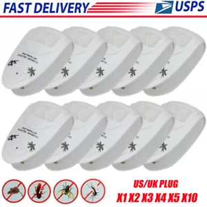 Electronic Pest Reject Control Ultrasonic Repeller Home Bug Rat Spider Roaches - Picture 1 of 17