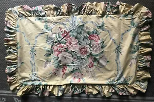 RARE- VINTAGE Ralph Lauren Evelyn Yellow Floral Chintz King Shams - Picture 1 of 4