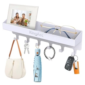 Key Holder for Wall Decorative, Wall Mounted Key and Mail Organizer, Adhesive... - Picture 1 of 6