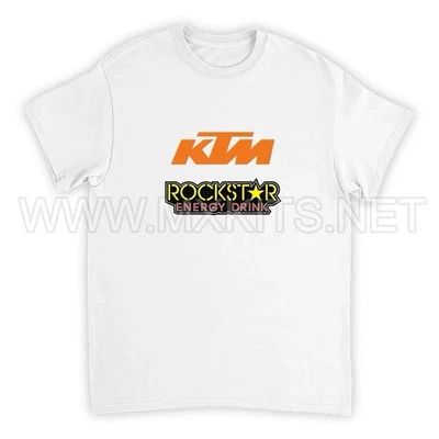 KTM Racing Motorcycle Rockstar Energy T-Shirt 2025 Fan Tee Dirt Bike White - Image 1 of 4