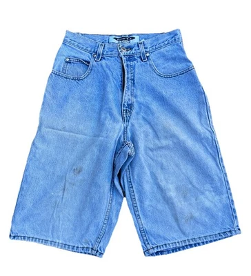 Vintage Y2K Anchor Blue Baggy Denim Jean Shorts Jorts Mens 30 Light blue  - Image 1 of 4