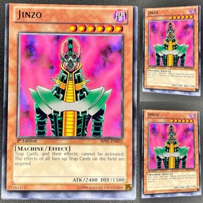 Yu-Gi-Oh! Misprint Jinzo - Miscut Error - BP01-EN003 - Black Rare - VLP/NM - Image 1 of 4