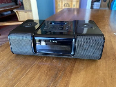 iHome iH9 AM/FM Dual Alarm Clock Radio Docking Station for iPod Black - Works! - Image 1 of 4