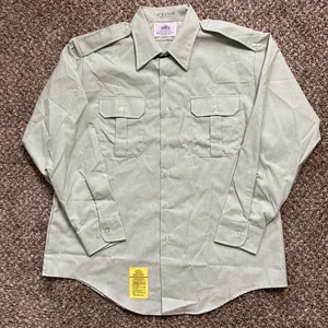 DSCP Garrison Shirt Men's Green Long Sleeve 17.5x34/35 8405-01-311-9719 - Picture 1 of 8