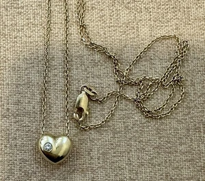 Halskette mit Herzanhänger 14 Karat Gold Diamant - Bild 1 von 8