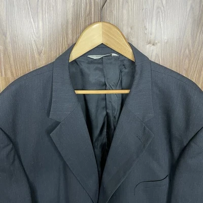 Pronto Uomo Blazer Jacket Mens 58L Gray Solid 100% Wool Stretch Two Buttons - Image 1 of 4