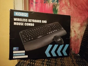 Wireless Keyboard And Mouse Combo, 2.4G, Full Sized Keyboard White or Black - Picture 1 of 7