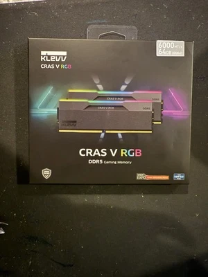 KLEVV CRAS v RGB DDR5 Desktop Gaming RAM 64GB 2x32GB 6000 MHz CL30 (SK Hynix) - Image 1 of 4