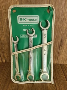 S-K Tools 3pc SAE Flare Nut Line Wrench Set No 383 - F-2022, F-1618, F-1214 USA - Bild 1 von 7