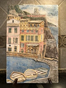 Placa de pared de terracota Monterosso, Cinque Terre, Italia - 7 x 10 pulgadas - Imagen 1 de 6