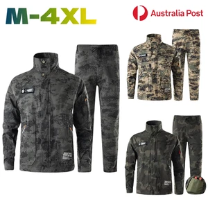 Camouflage Jacket Coat Pants Combat Suit Tactical Army Military Camping Outdoor - Picture 1 of 16