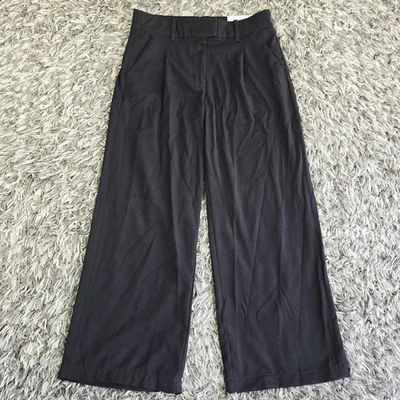 Pantalones American Eagle Mujer 4 27W Negro Pierna Ancha Pantalón Corto Tiro Alto Elástico Foto 1 de 4