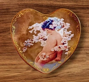 Bradex Cherub Angel 1997 Lovely Thoughts Loves Heavenly Messengers placa de corazón - Imagen 1 de 5