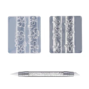 Silikon Blumen Nail Art Formen 2 Stück 3D Hibiskus Kirschen Blüte Design für - Bild 1 von 8