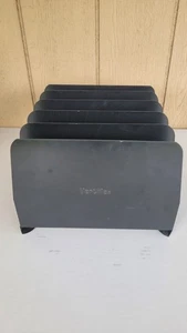 Vintage Vertiflex Metal Office Desk File Holder Organizer 5 Slot Black Metal - Picture 1 of 5