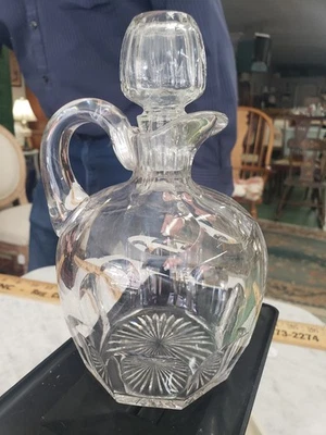 BOTELLA/JARRA DE VINAGRE VINTAGE, VIDRIO TRANSPARENTE 1 PINTA PARA VERTER CAÑO Foto 1 de 4