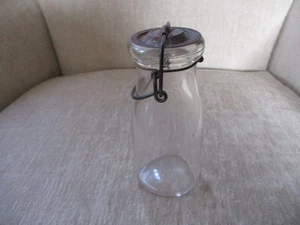 Vintage Glas Half Pint Milchflasche 1800’s Tin Top Owens Illinois Mark - Bild 1 von 16