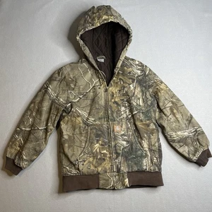 Carhartt Realtree Camo Hunting Canvas Jacket Quilted Lining Youth Size Large - Picture 1 of 15