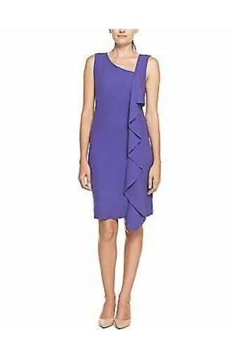 Abito smanicato Tory Burch 100% lana taletta viola donna nuovo con etichetta taglia S