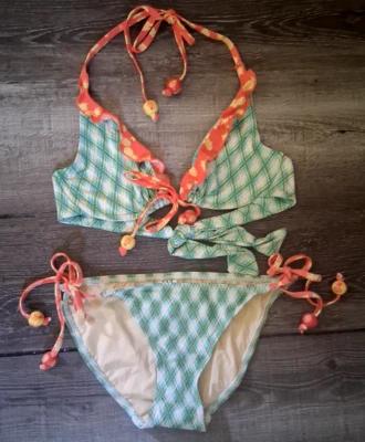 new Coco Rave Small Underwire  Bikini Swimsuit Beaded Tropical - Image 1 of 4