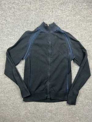 Suéter tejido con hebilla y cremallera completa BKE para hombre grande ajuste estándar azul marino 100 % algodón Foto 1 de 4