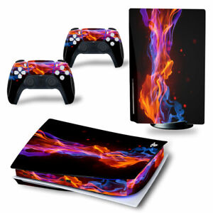 Vinyl Skin Sticker Decals Wrap For Playstation PS5 Console &2 Controllers (Disc)