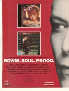 David Bowie 1991 Ad- Young Americans & Station To Station Ryko    Advertisement - Picture 1 of 1