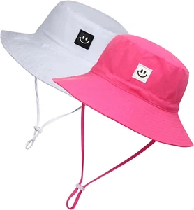 Baby Sun Hat Smile Face UPF 50+ Toddler Bucket Hat for Boys Girls 0-7 Years - Picture 1 of 6
