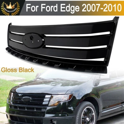 Gloss Black Front Bumper Grille Upper Grill Trim For 2007-2010 Ford Edge SE SEL Foto 1 de 4