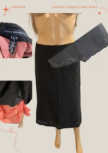 🖤 VINTAGE FRENCH CONNECTION BLACK SILK PENCIL SKIRT 🖤
Romantic Academia - Picture 1 of 7