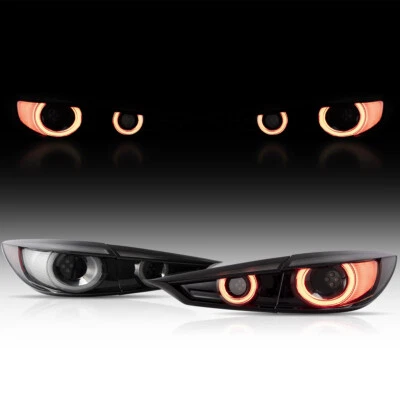 Светодиодные задние фонари для Mazda 3 Axela светодиодные гало фары дневные ходовые огни последовательные лампы 14-18 - Изображение 1 из 4