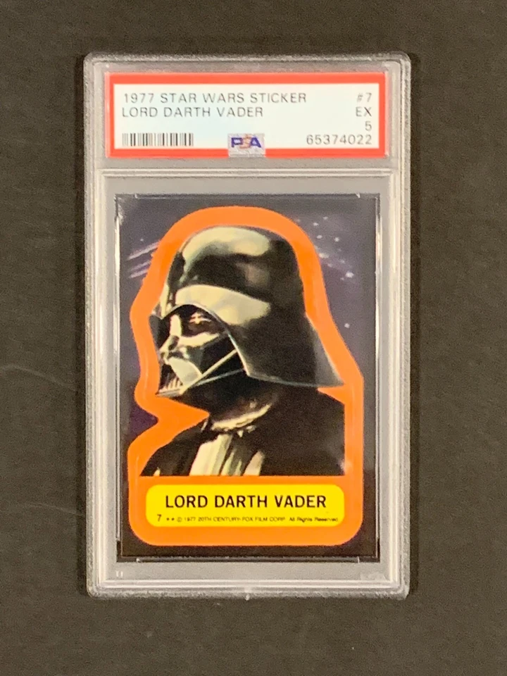 1977 Topps Star Wars Lord Darth Vader #7 Sticker PSA 5 EX - Image 1 of 1
