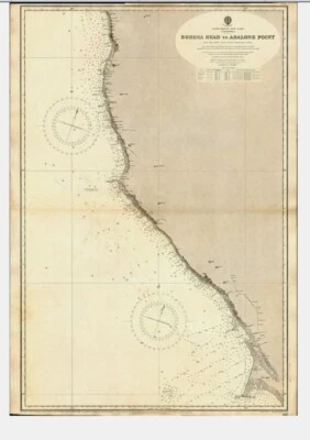VINTAGE ADMIRALTY CHART. No.3120. BODEGA Hd to ABALONE Pt. CALIFORNIA. 1900 Edn. - Image 1 of 4