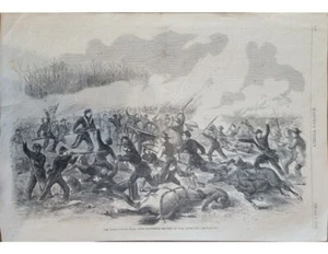 Schwartz's Batter, Fort Donelson 1862 Harper's Estampado en bloque de madera semanal de la Guerra Civil - Imagen 1 de 3