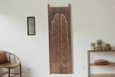 泰国一对重雕古董门 — 第 1/4 张图片