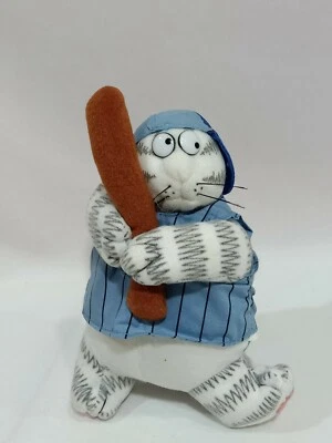 Muñeca de peluche mascota de béisbol Kliban Cat Sega 1993 juguete vintage 7,5" Foto 1 de 4
