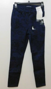 JR66 Calvin Klein Jeans Blue Python-Print High-Rise Skinny Jeans Size 28 x 27 - Picture 1 of 2