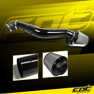 Para 05-10 Jeep Grand Cherokee 3.7L V6 negro admisión de aire frío + filtro de acero inoxidable - Imagen 1 de 1