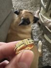 Tiffany & Co 18K Gold "T" Ring With Diamonds